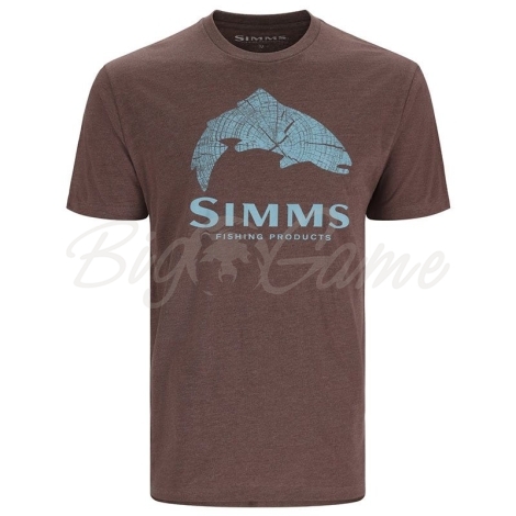 Футболка SIMMS Wood Trout Fill T-Shirt цвет Brown Heather фото 1