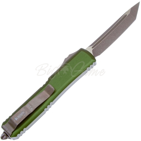 Нож автоматический MICROTECH Ultratech T/E клинок 204P, рукоять алюминий,цв. зеленый фото 4