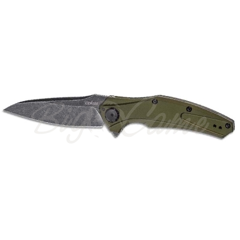 Нож складной KERSHAW Bareknuckle Blackwash рукоять алюминий, цв. Olive фото 1