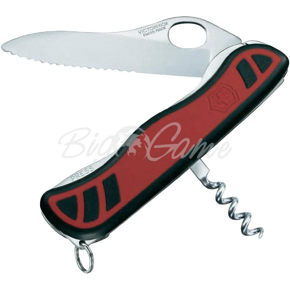 Купить нож VICTORINOX Sentinel One Hand 111мм 3 функций цв. Красный / черный  в интернет магазине BigGame.ru в Москве