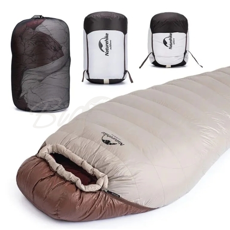 Спальный мешок NATUREHIKE Snowbird -7°C цвет smoke brown фото 3