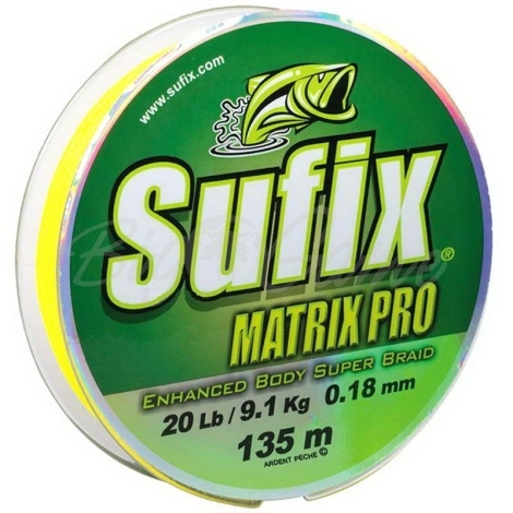 Плетенка SUFIX Matrix Pro желтая 135м 0.14мм 8,4кг фото 1