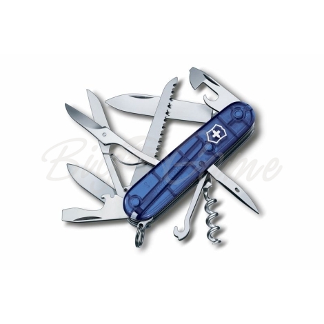 Нож VICTORINOX Huntsman 91мм 15 функций цв. синий полупрозрачный фото 1