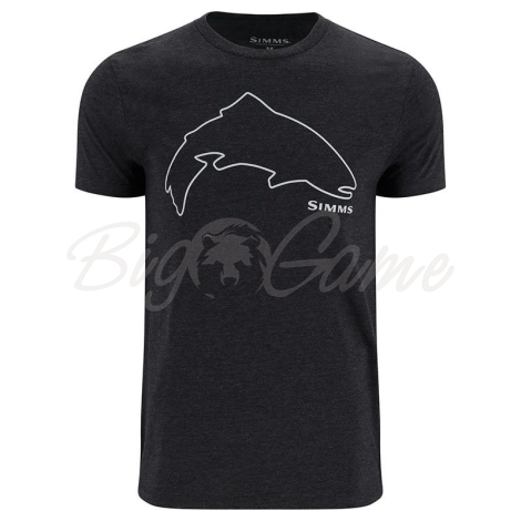 Футболка SIMMS Trout Outline T-Shirt цвет Dark Gunmetal Heather фото 1