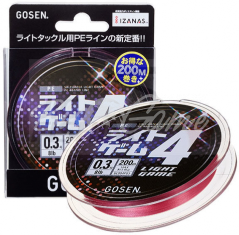 Плетенка GOSEN Light Game PE X4 цв. розовый #0.2 фото 1