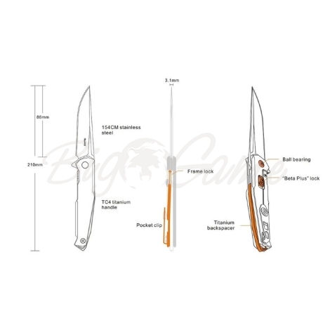 Нож складной RUIKE Knife M108-TZ цв. Серый фото 8