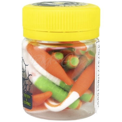 Червь TERUKI Flash 8 см (7 шт.) зап. сыр цв. Green/White/Orange фото 1