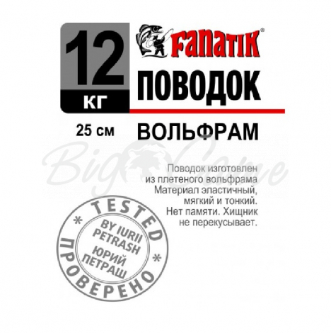 Поводок вольфрамовый FANATIK 1х19 25 см 12 кг фото 1