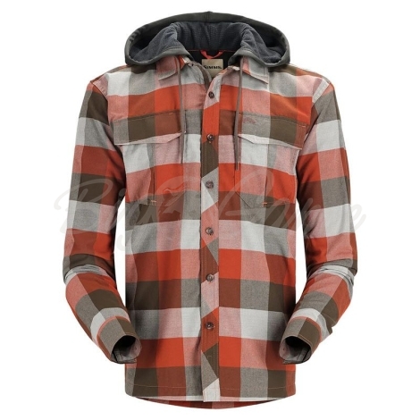 Рубашка SIMMS Coldweather Hoody цвет Clay Buffalo Plaid фото 1