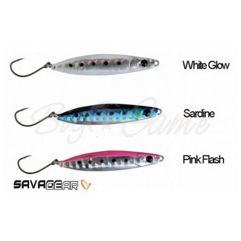 Пилькер SAVAGE GEAR Psycho Sprat 10 г цв. Sardine, White Glow, Pink Flas фото 1