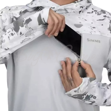 Термокофта SIMMS SolarFlex UltraCool Hoody цвет Cloud Camo Grey фото 2