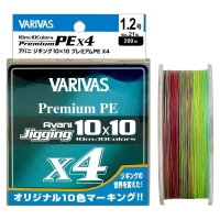 Плетенка VARIVAS Avani Jigging 10x10 Premium PE x4 New 200 м цв. Многоцветный # 1.2