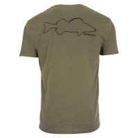 Футболка SIMMS Walleye Outline T-Shirt цвет Military Heather