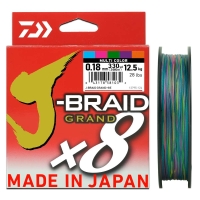 Плетенка DAIWA J-Braid Grand X8E многоцветная 300 м 0,18 мм