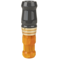 Манок на белолобого гуся D.E.D CUSTOM CALLS Зов вдовы Call of widow Short barrel (делрин) с гравировкой цв. Оранжевый перламутр / Серый