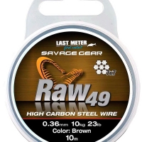 Поводковый материал SAVAGE GEAR Raw49 10 м 0,36 мм 11 кг 24 lb Uncoated Brown