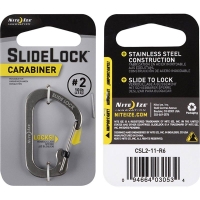 Карабин металлический NITE IZE Carabiner SlideLock р. 2 цв. стальной