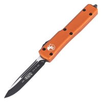 Нож автоматический MICROTECH UTX-70 S/E черный 204P рукоять оранжевый алюминй