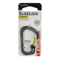 Карабин металлический NITE IZE SlideLock Aluminum 2 с блокировкой цв. серый