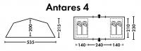 Палатка FHM Antares 4 кемпинговая цвет Синий / Серый превью 13