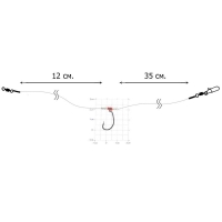 Оснастка спиннинговая DIXXON Drop Shot (40 см, кр. № 8, тест 6 кг)