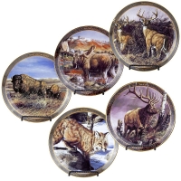 Тарелка декоративная с охотничьими животными Фарфор