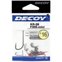 Крючок одинарный DECOY Kr-28 № 16 Fine Mini (18 шт.) превью 2