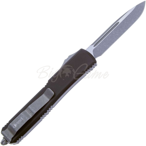 Нож автоматический MICROTECH  Ultratech S/E рукоять алюминий, серр. клинок, цв. черный фото 4