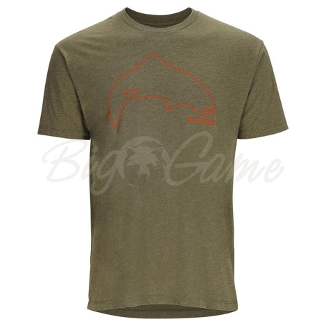 Футболка SIMMS Trout Outline T-Shirt цвет Military Heather фото 1
