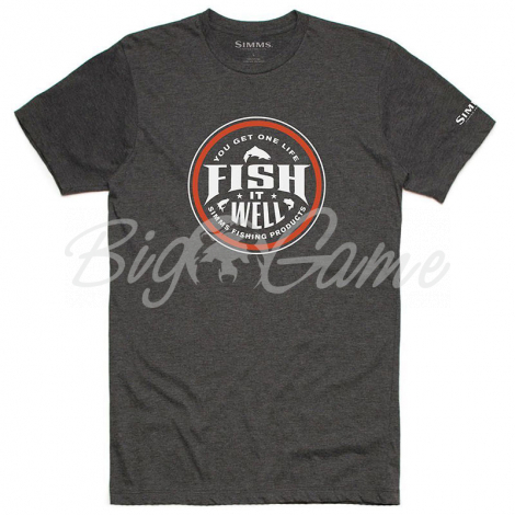 Футболка SIMMS Fish It Well T-Shirt цвет Charcoal Heather фото 1