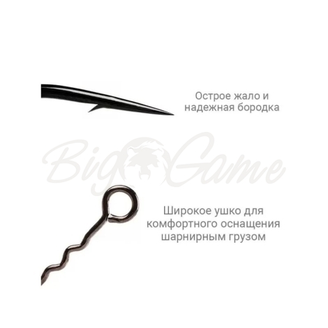 Крючок одинарный CRAZY FISH Round Bent Fixative Shank №8 (10 шт.) фото 3