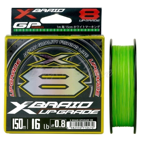 Плетенка YGK X-Braid Upgrade X8 150 м цв. Зеленый / Белый #0.8 фото 1