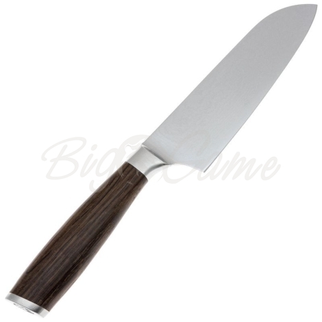 Нож с фиксированным клинком BOKER Meisterklinge Damast Santoku сталь VG-10,дамаск рукоять Дуб цв. Черный фото 3