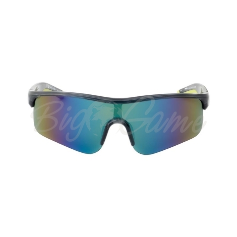 Очки солнцезащитные INVU Спортивные IA22606B с чехлом 20063 цв. матовый серый с лаймовым цв. ст. зеленый с зеленым зеркальным фото 2