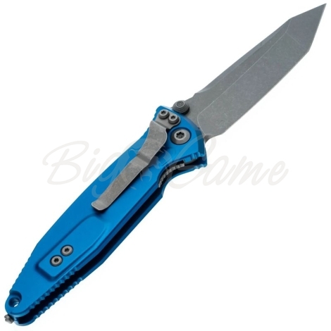 Нож складной полуавтоматический MICROTECH Socom Elite Tanto сталь М390 рукоять Алюминий цв. Синий фото 2