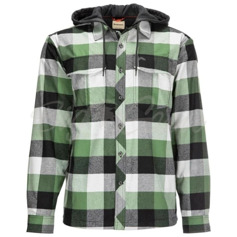 Рубашка SIMMS Coldweather Hoody цвет Moss Green Buffalo Plaid фото 1