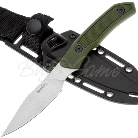 Нож с фиксированным клинком KERSHAW Deschutes Caper сталь D2 рукоять Полипропилен цв. Зеленый фото 2