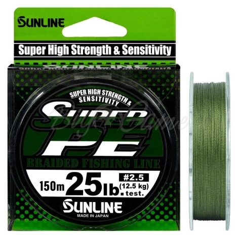 Плетенка SUNLINE New Super PE 150 м 2.5 цв. dark green фото 1