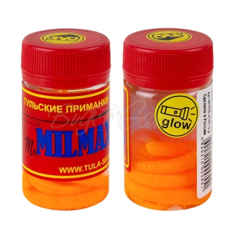 Слаг MILMAX Straight Worm светонакопительный аттр. сыр 85 мм (8 шт.) код цв. 051 фото 1