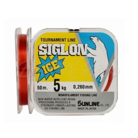 Леска SUNLINE Siglon Ice Fishing 50 м цв. красный 0,104 мм фото 1