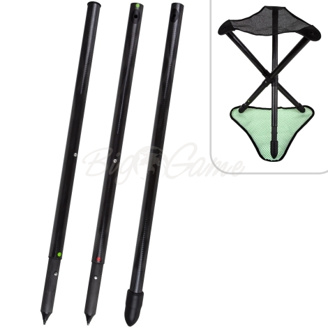 Карбоновый посох-стул WAIDTOOL Jaggerstock Hunting Sticks 3 Parts + stool фото 1