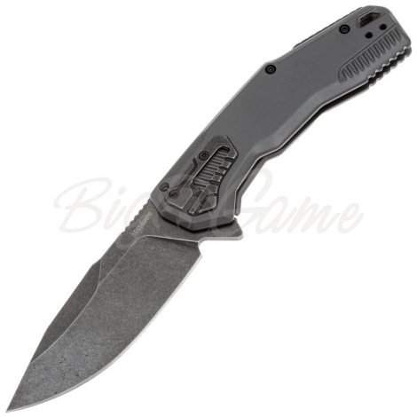 Нож складной полуавтоматический KERSHAW Cannonball сталь D2 рукоять Нержавеющая сталь цв. Серый фото 1