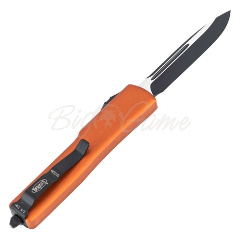 Нож автоматический MICROTECH UTX-70 S/E черный 204P рукоять оранжевый алюминй фото 4