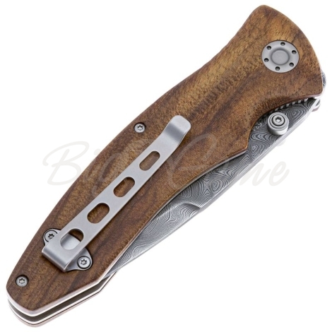 Нож складной BOKER Tirpitz-Damascus Wood дамасская сталь рукоять Дерево цв. Коричневый фото 2