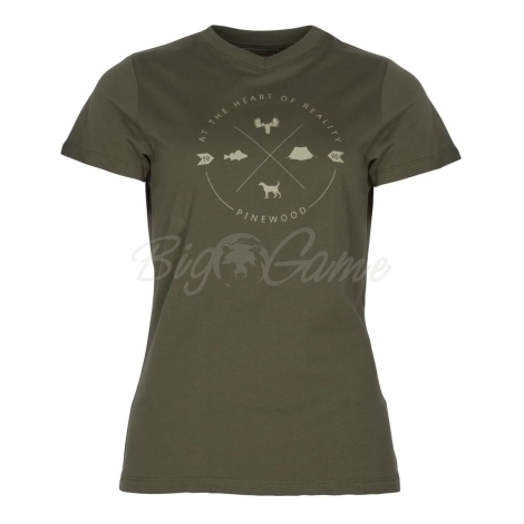 Футболка PINEWOOD WS Finnveden Trail T-Shirt цвет Olive фото 1