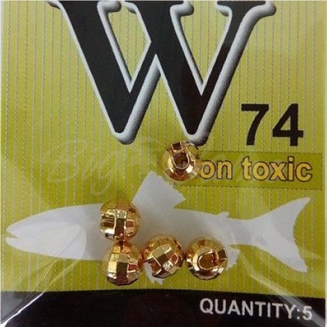 Головка вольфрамовая ONLY SPIN Trout Tungsten Ball 4 мм цв. Золотой (5 шт.) фото 1