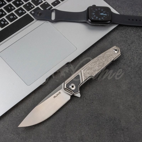 Нож складной RUIKE Knife P875-SZ цв. Серый фото 6