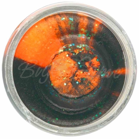 Паста форелевая BERKLEY PowerBait Extra Scent Glitter TroutBait цв. черный/ оранжевый фото 1