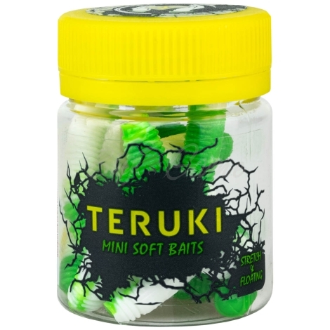 Червь TERUKI Roy 6,5 см (7 шт.) зап. сыр цв. White/Green/White/Green фото 3