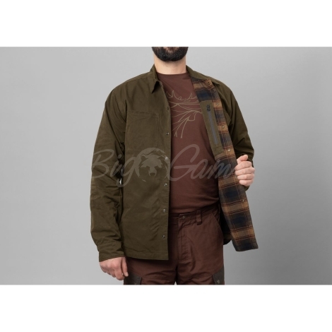 Рубашка HARKILA Eirik Reversible Shirt Jacket цвет Dark warm olive / Burgundy фото 4